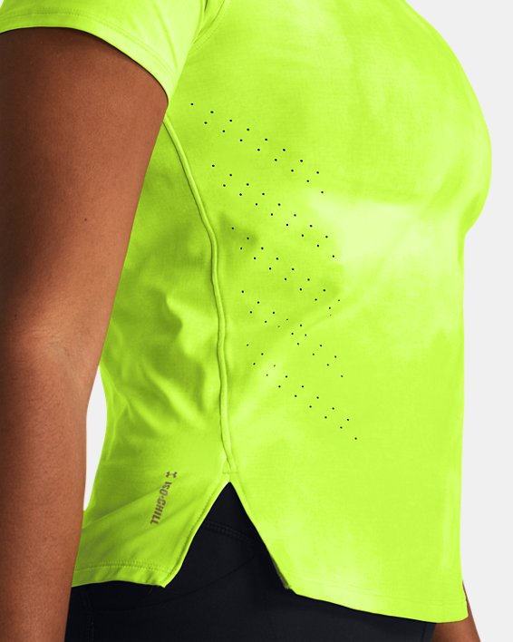 Women's UA Launch Elite Printed Short Sleeve, Green, pdpMainDesktop image number 2